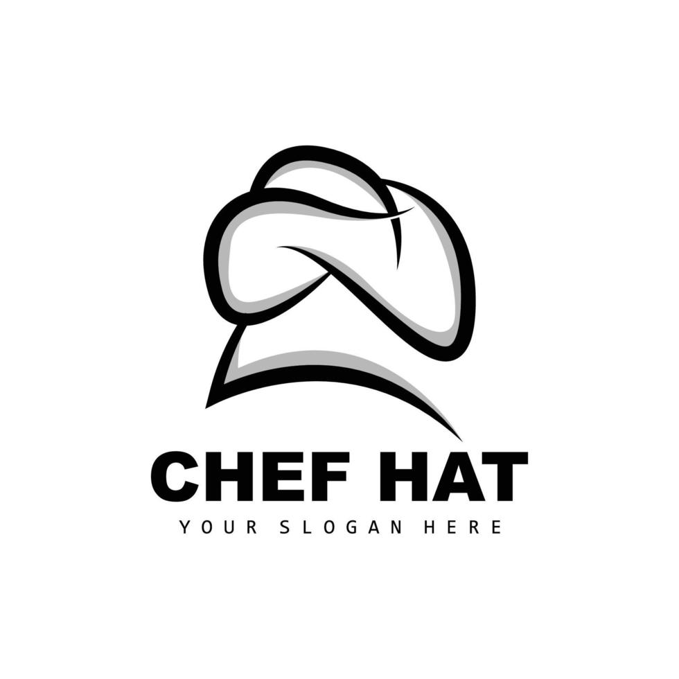 logo de chapeau de chef, image vectorielle de chef de restaurant, design pour restaurant, restauration, charcuterie, boulangerie vecteur