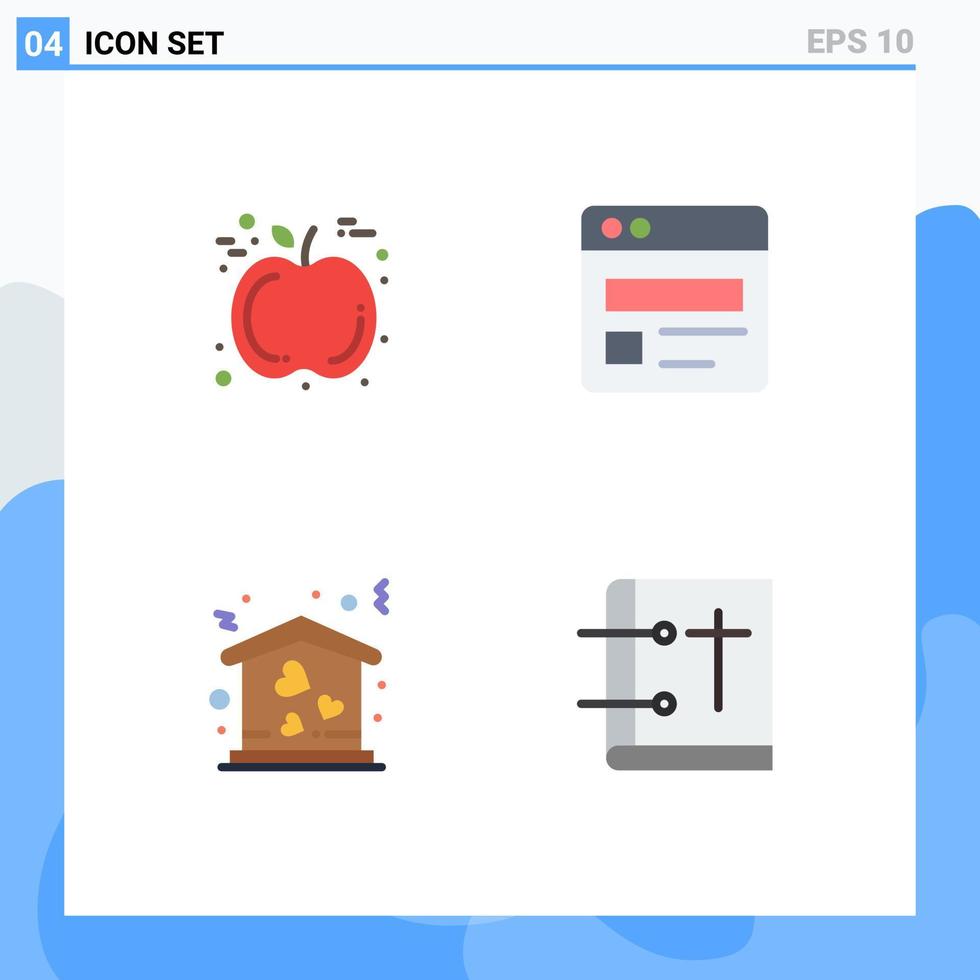 4 concept d'icône plate pour les sites Web mobiles et les applications apple move business home christian éléments de conception vectoriels modifiables vecteur
