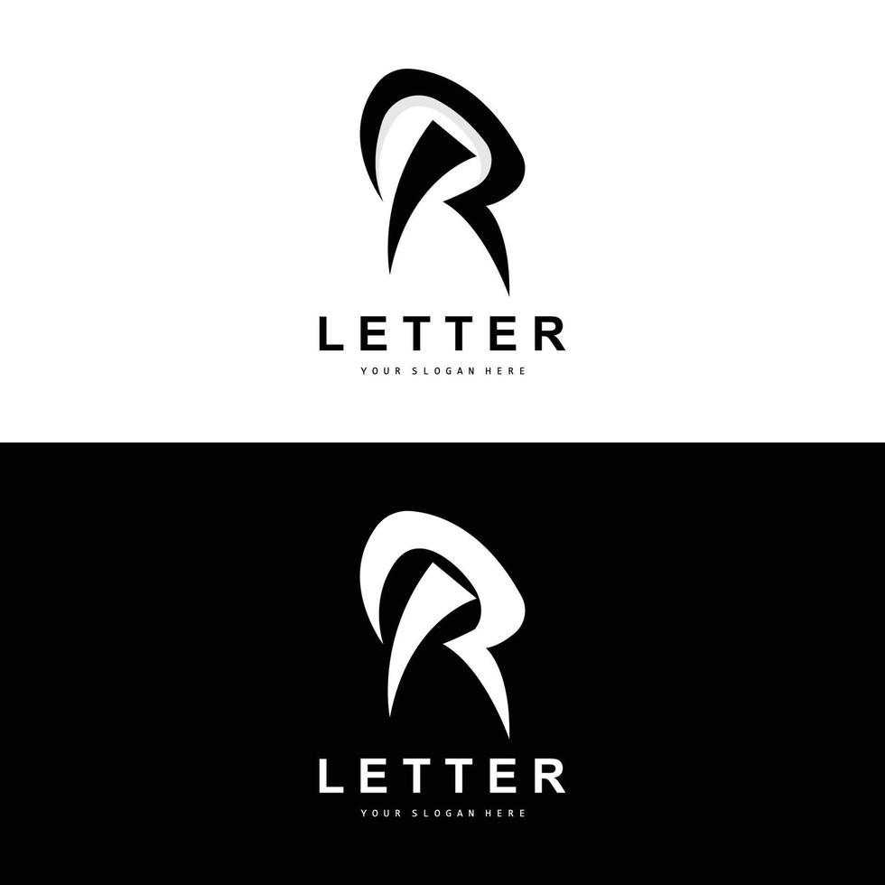 logo de lettre r, symbole de l'alphabet vectoriel, conception de logos de marque avec lettre initiale vecteur