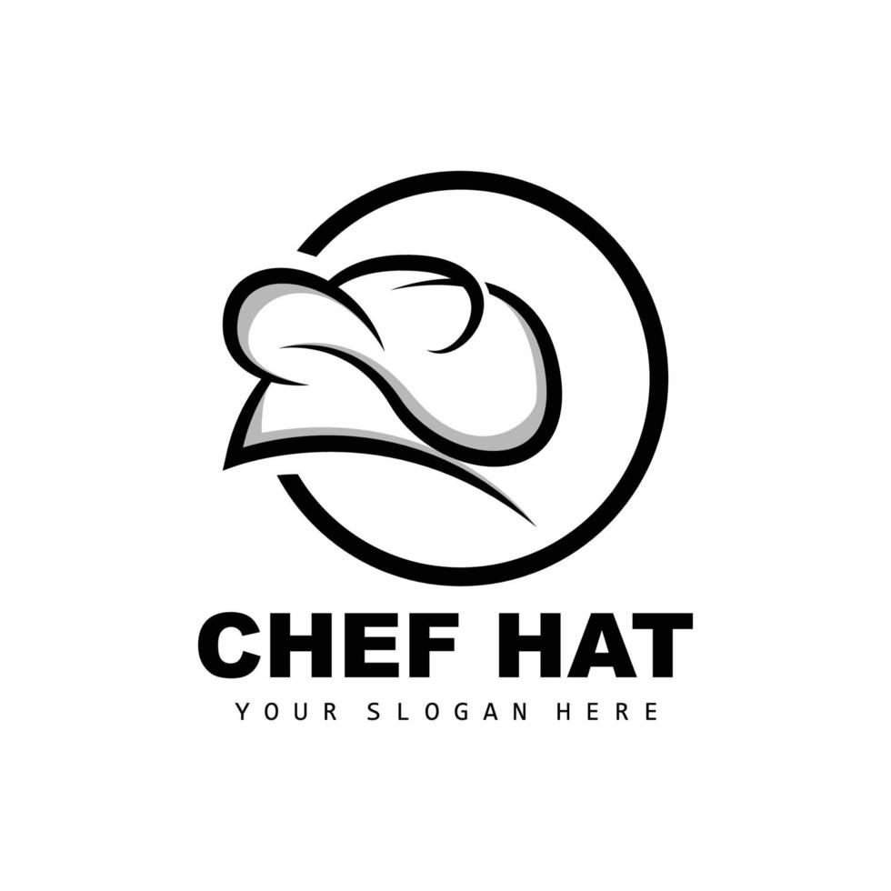 logo de chapeau de chef, image vectorielle de chef de restaurant, design pour restaurant, restauration, charcuterie, boulangerie vecteur