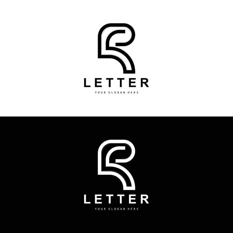 logo de lettre r, symbole de l'alphabet vectoriel, conception de logos de marque avec lettre initiale vecteur