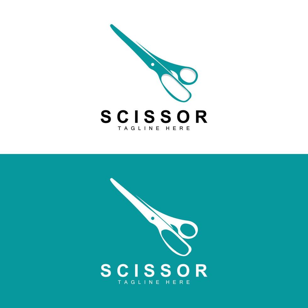 création de logo de ciseaux, vecteur de rasoir de salon de coiffure, illustration de marque de ciseaux de babershop