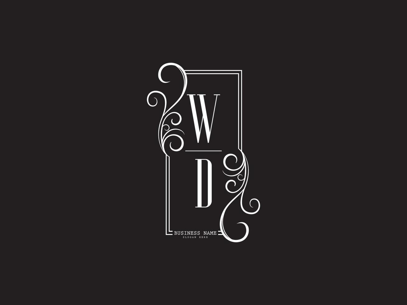 icône de logo wd minimaliste, nouvelle conception d'icône de logo de luxe wd vecteur