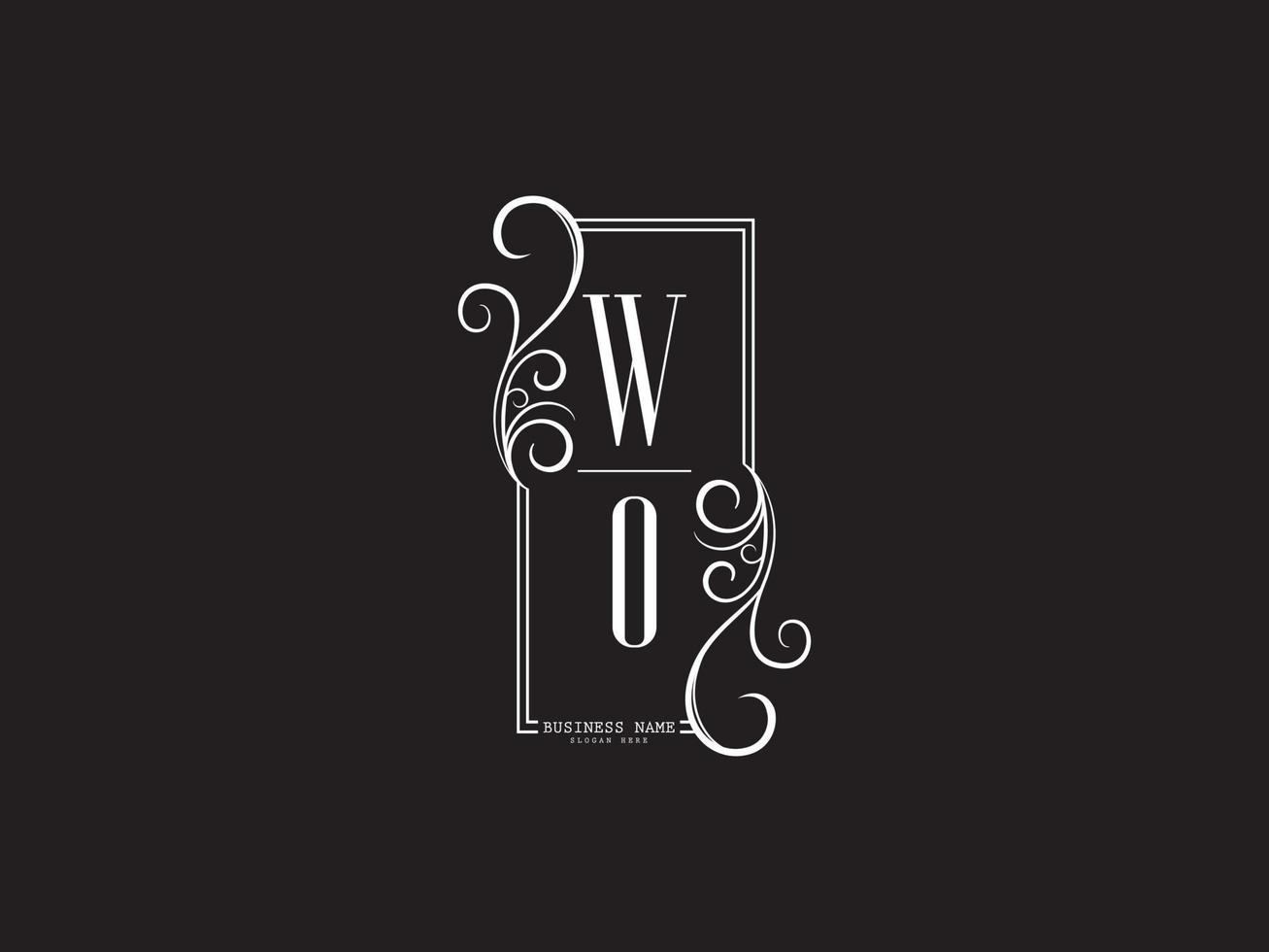 icône de logo wo minimaliste, nouvelle conception d'icône de logo de luxe wo vecteur
