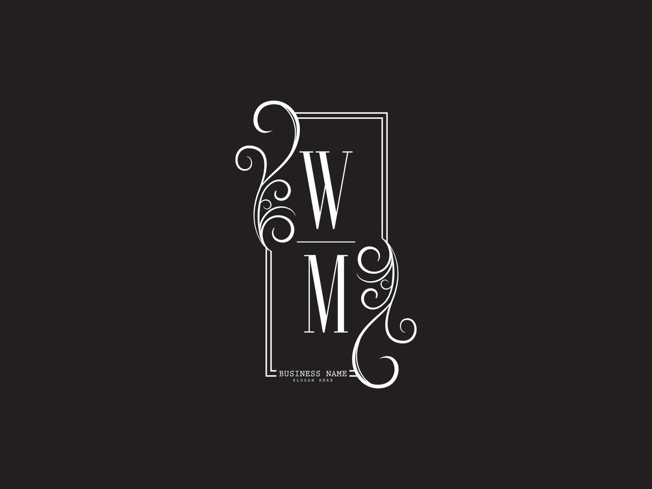 icône de logo wm minimaliste, nouvelle conception d'icône de logo de luxe wm vecteur