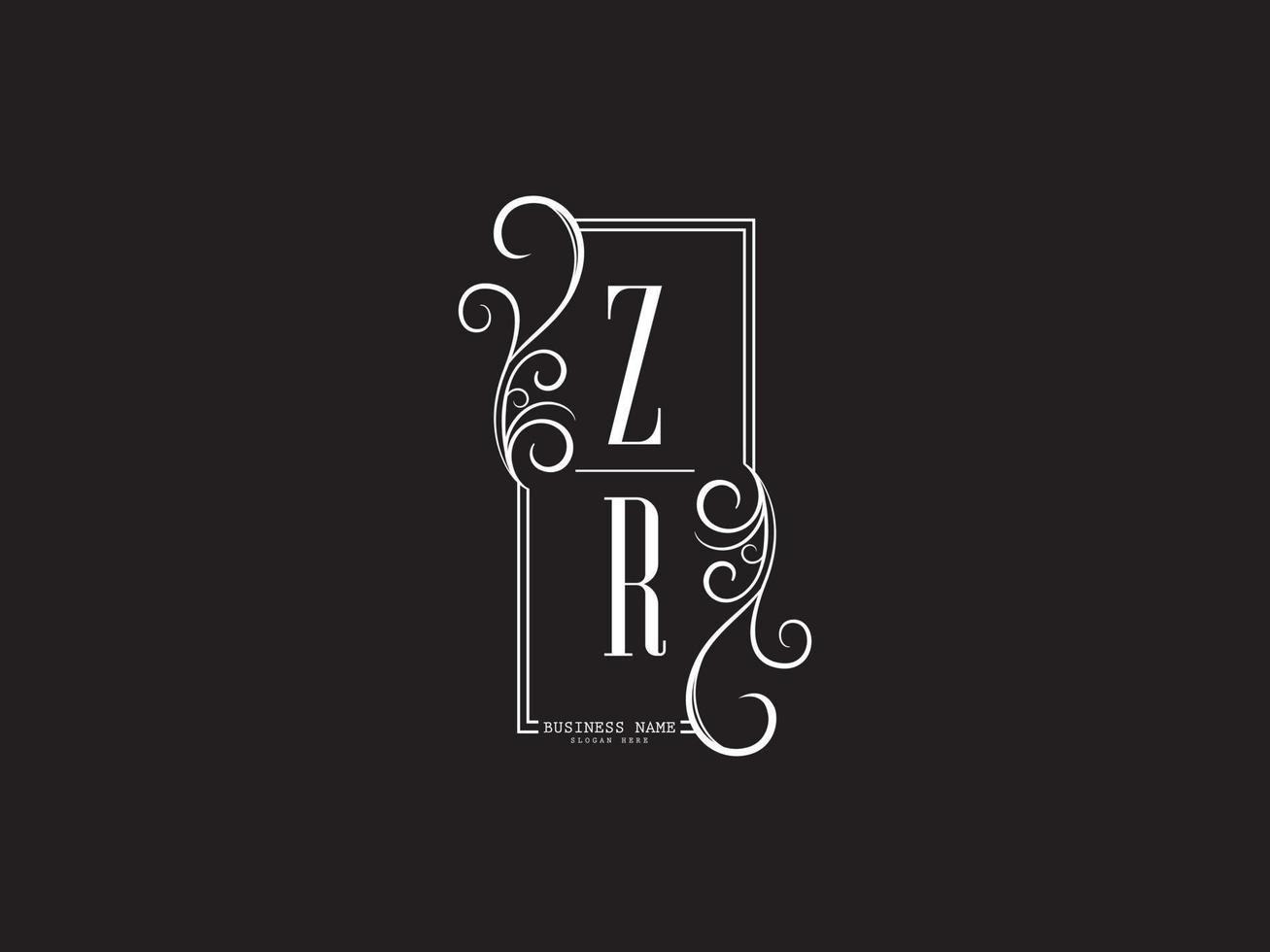 création d'image vectorielle de lettre de logo de luxe zr rz vecteur