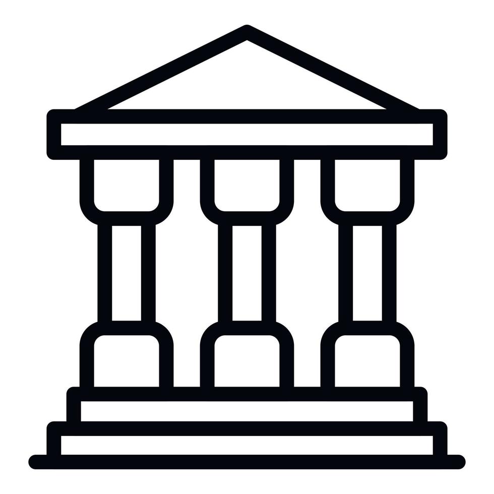 icône du bâtiment de la justice, style de contour vecteur