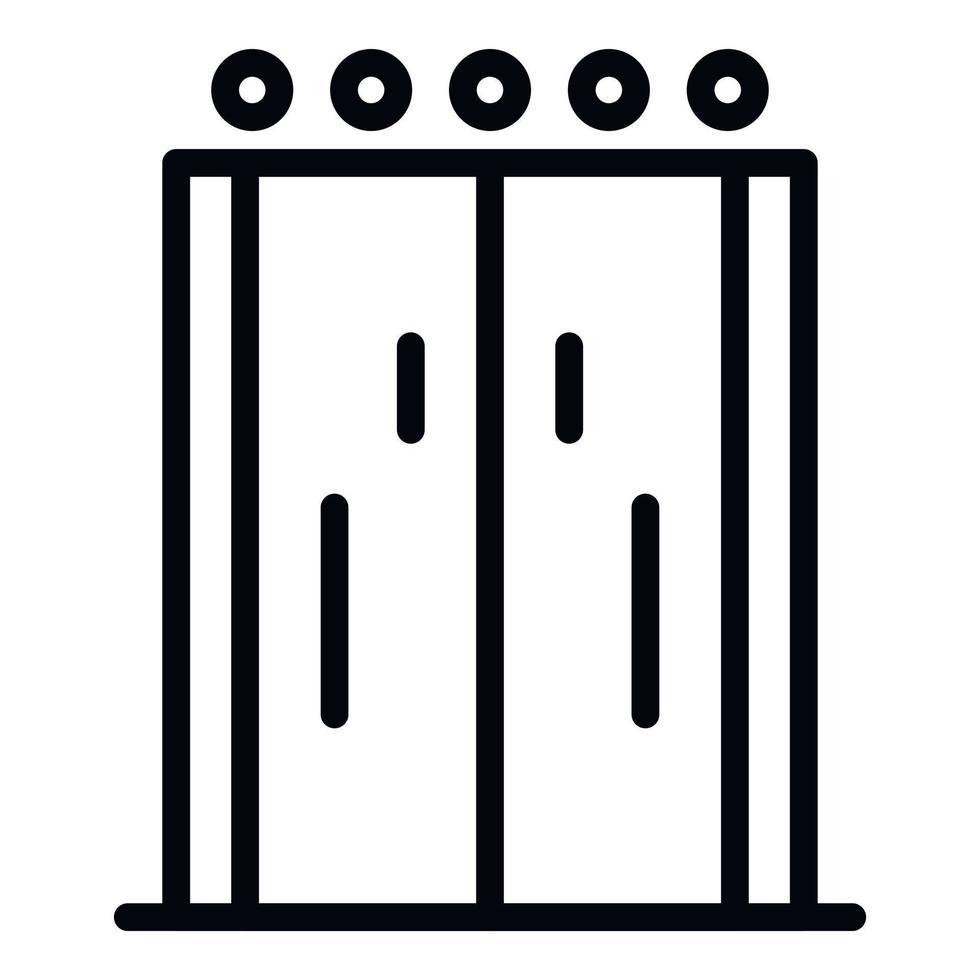portes d'ascenseur avec icône d'indicateur, style de contour vecteur