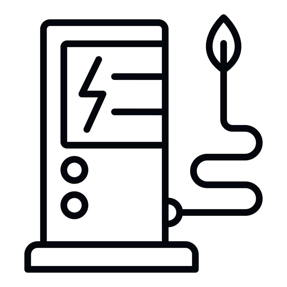 icône de ravitaillement électrique, style de contour vecteur