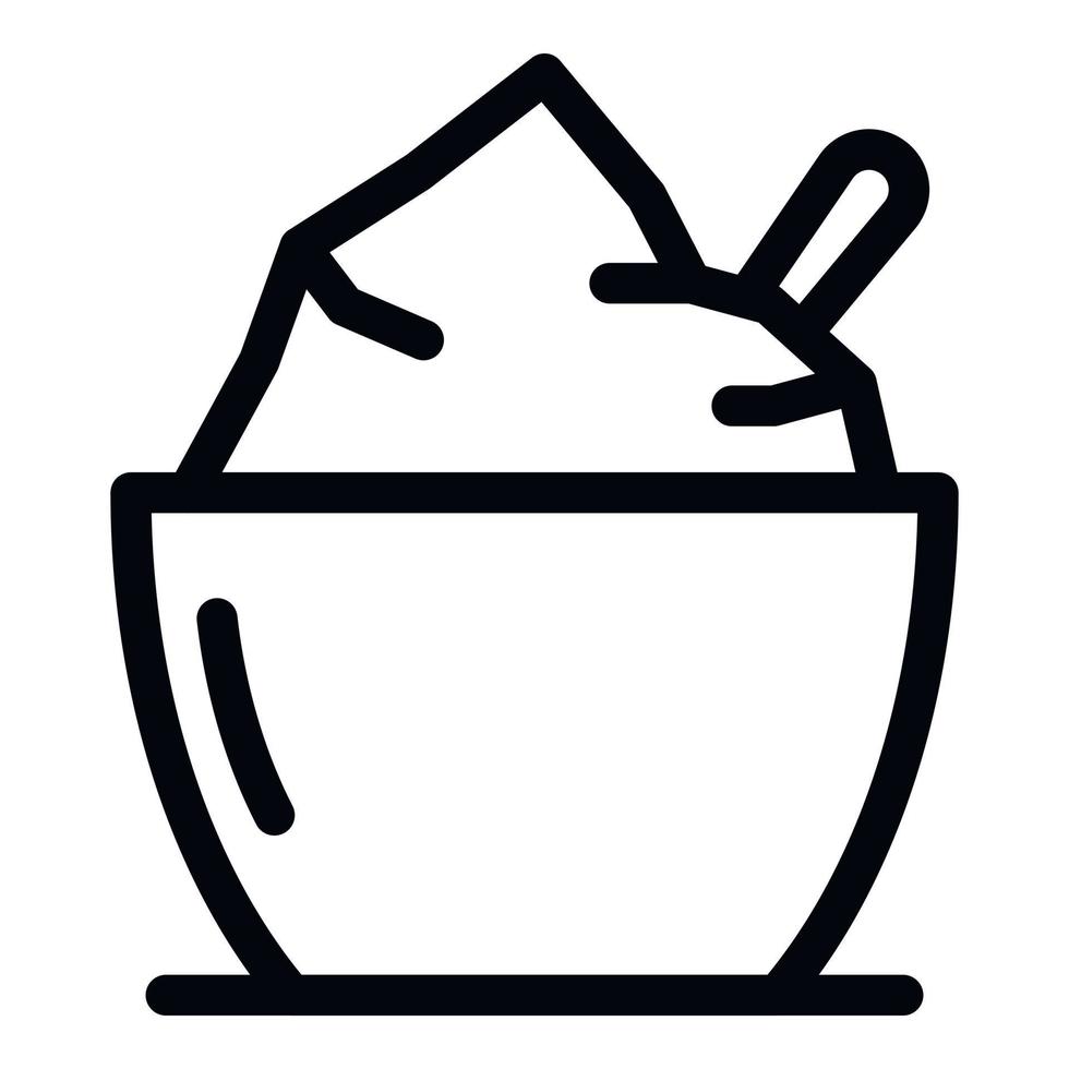 icône de bol de condiments, style de contour vecteur
