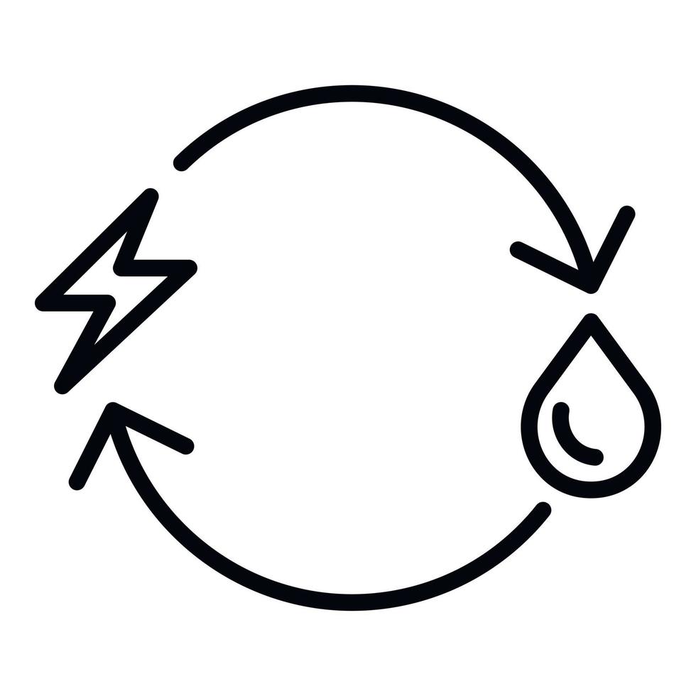 icône de remplacement de carburant écologique, style de contour vecteur