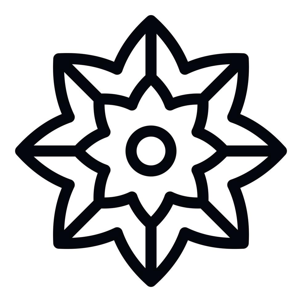 icône d'épices de fleurs, style de contour vecteur