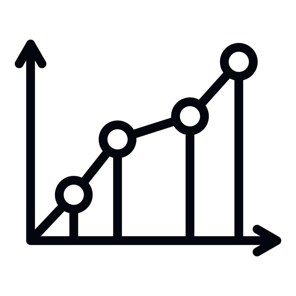 icône de graphique de démarrage, style de contour vecteur