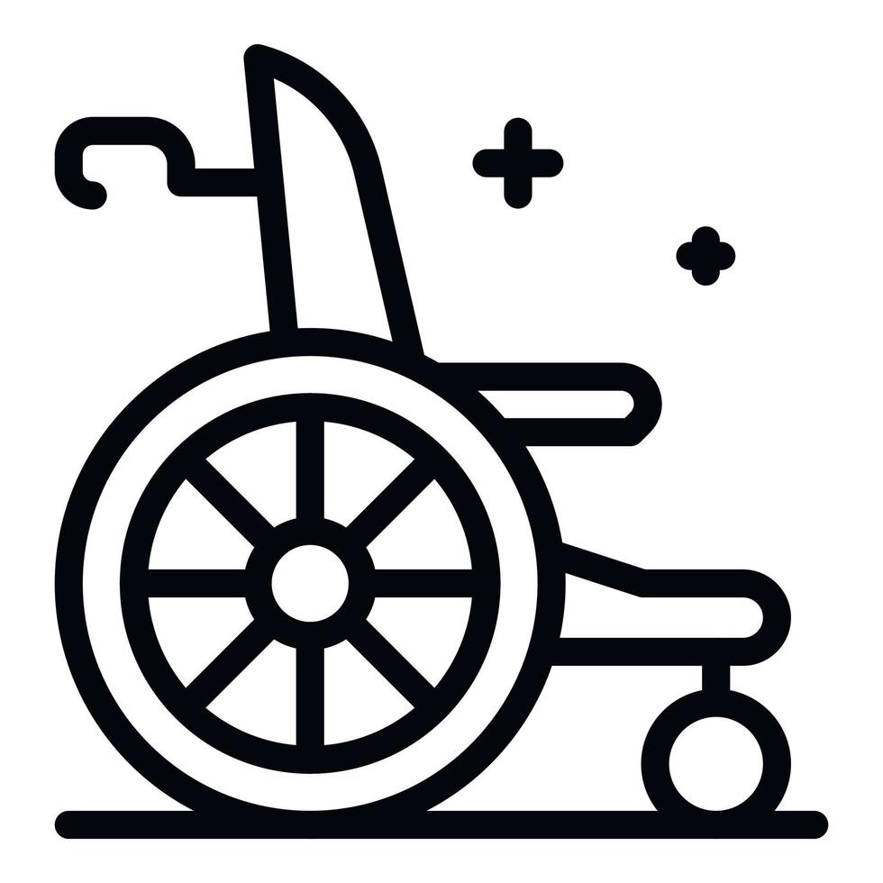 icône de fauteuil roulant, style de contour vecteur