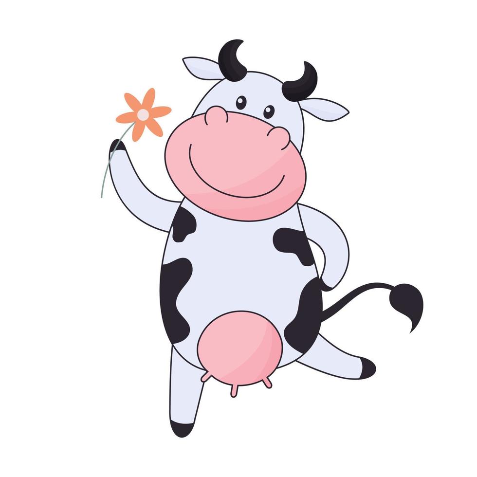 vache de dessin animé mignon vecteur