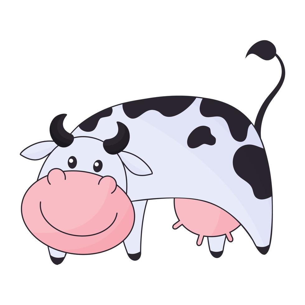 vache de dessin animé mignon vecteur