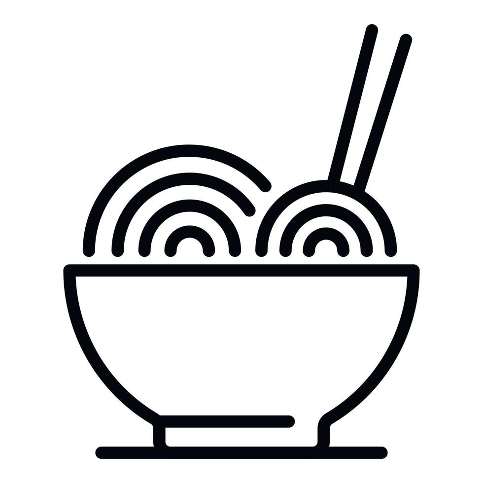 icône de pâtes ramen, style de contour vecteur