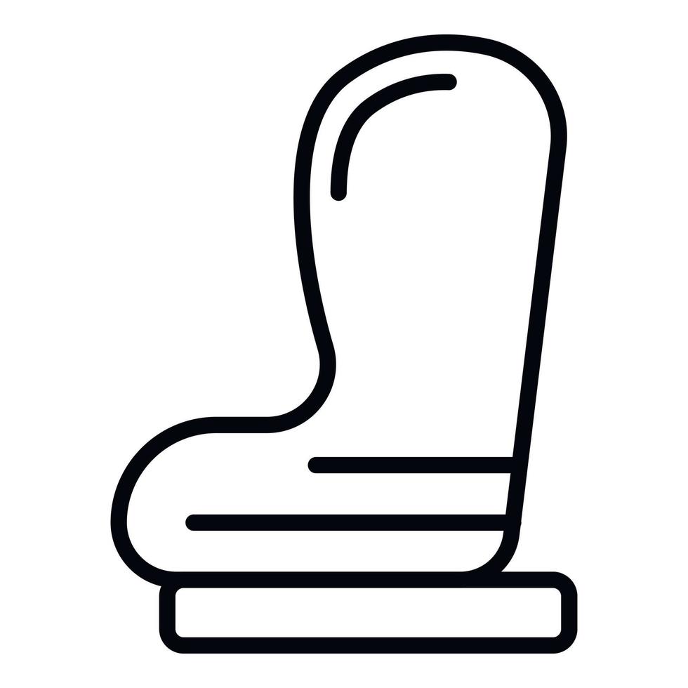 icône de vue latérale du siège d'auto pour enfant, style de contour vecteur