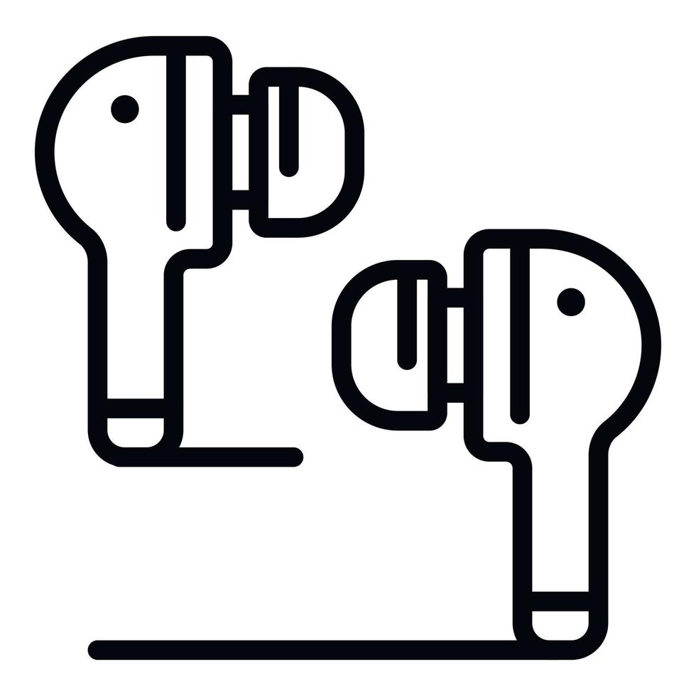 icône d'écouteurs bluetooth, style de contour vecteur