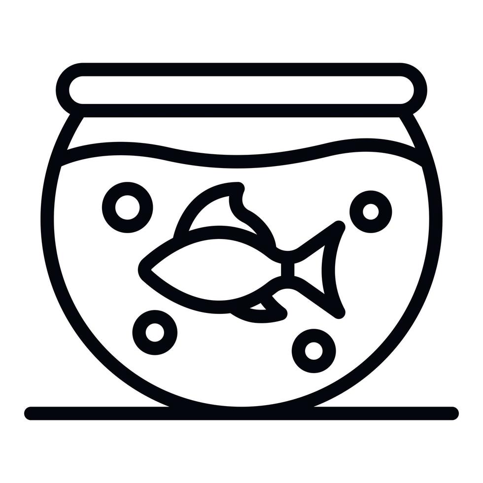 icône de poisson d'or, style de contour vecteur