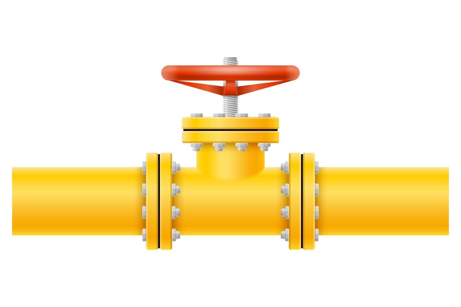 tuyaux métalliques jaunes pour illustration vectorielle de gazoduc isolé sur fond blanc vecteur