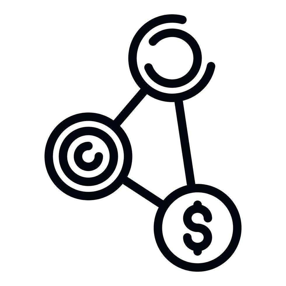 icône de schéma d'investissement d'argent, style de contour vecteur