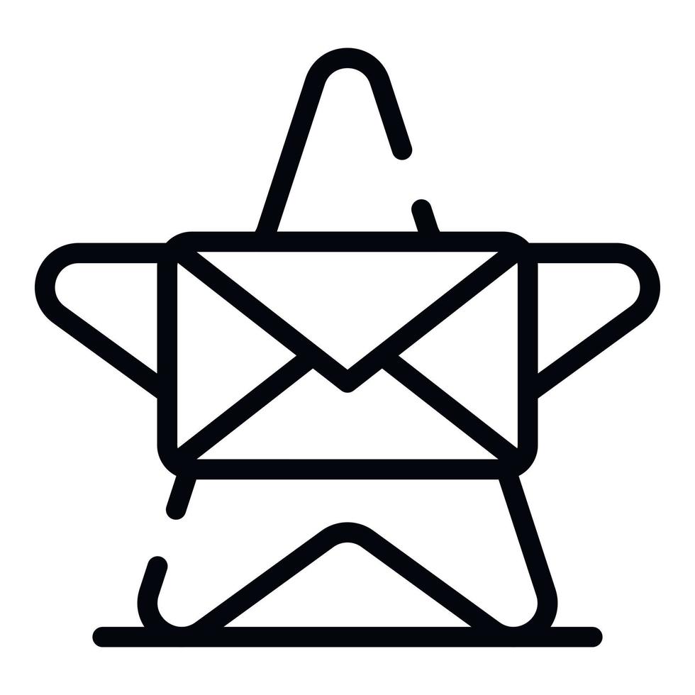 icône de lettre promotionnelle, style de contour vecteur