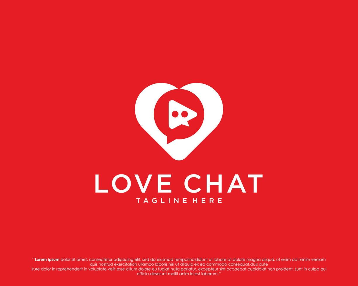 amour chat simple logo propre. création de logo vectoriel de message de rencontres