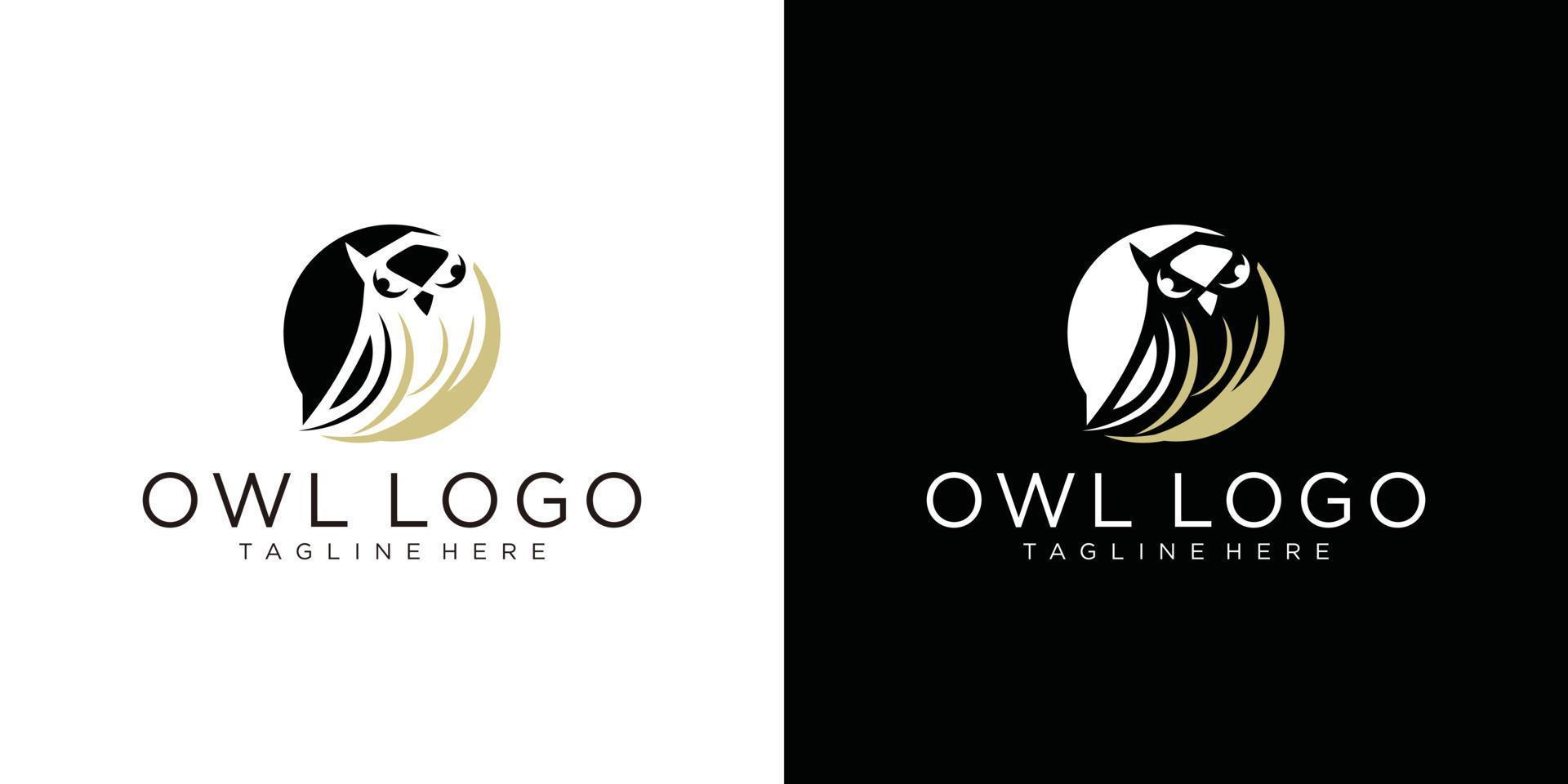 vecteur de conception de logo or hibou