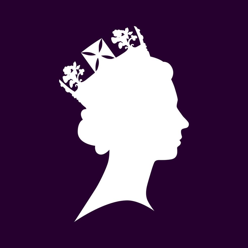 silhouette d'elizabeth ii, reine de grande-bretagne. vecteur