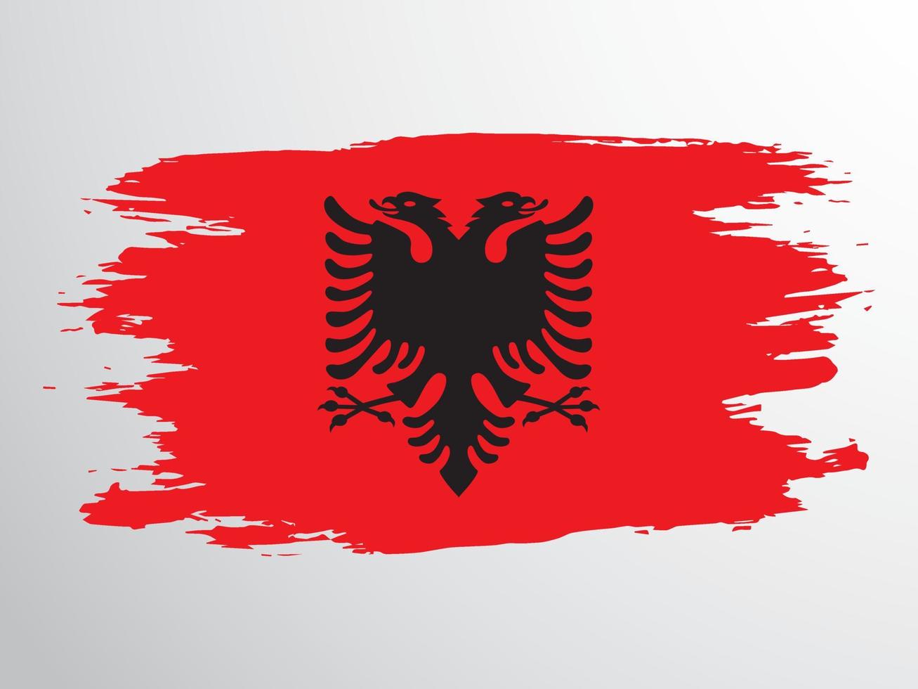 drapeau albanais peint au pinceau vecteur