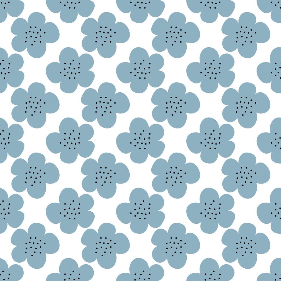 motif floral vectorielle continue avec des fleurs. flore printanière. style enfant simple dessiné à la main. jolie petite pour tissu, textile, papier peint. papier numérique sur fond blanc vecteur