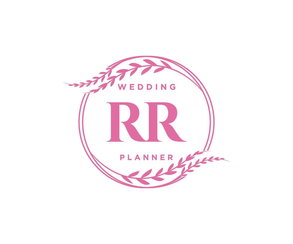 rr initiales lettre collection de logos de monogramme de mariage, modèles minimalistes et floraux modernes dessinés à la main pour cartes d'invitation, réservez la date, identité élégante pour restaurant, boutique, café en image vectorielle vecteur