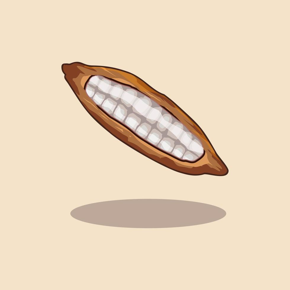 illustration de dessin animé dessiné à la main de cacao frais vecteur