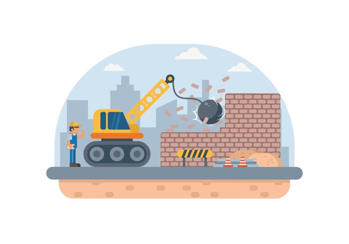 Illustration de démolition de construction gratuite vecteur