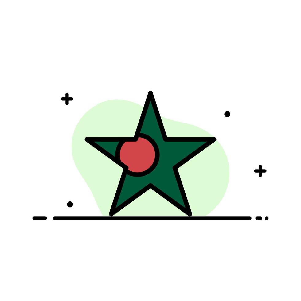 bangladesh drapeau star business ligne plate remplie icône vecteur modèle de bannière