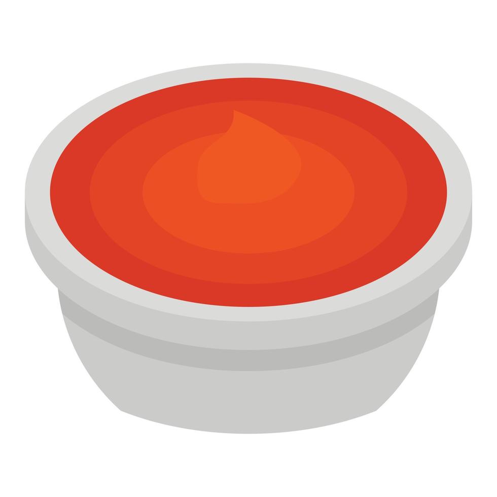icône de sauce tomate aux herbes, style isométrique vecteur