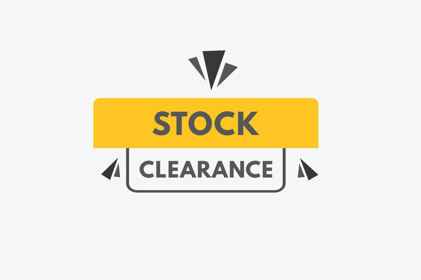 bouton de texte de dédouanement des stocks. stock dégagement signe icône étiquette autocollant web boutons vecteur