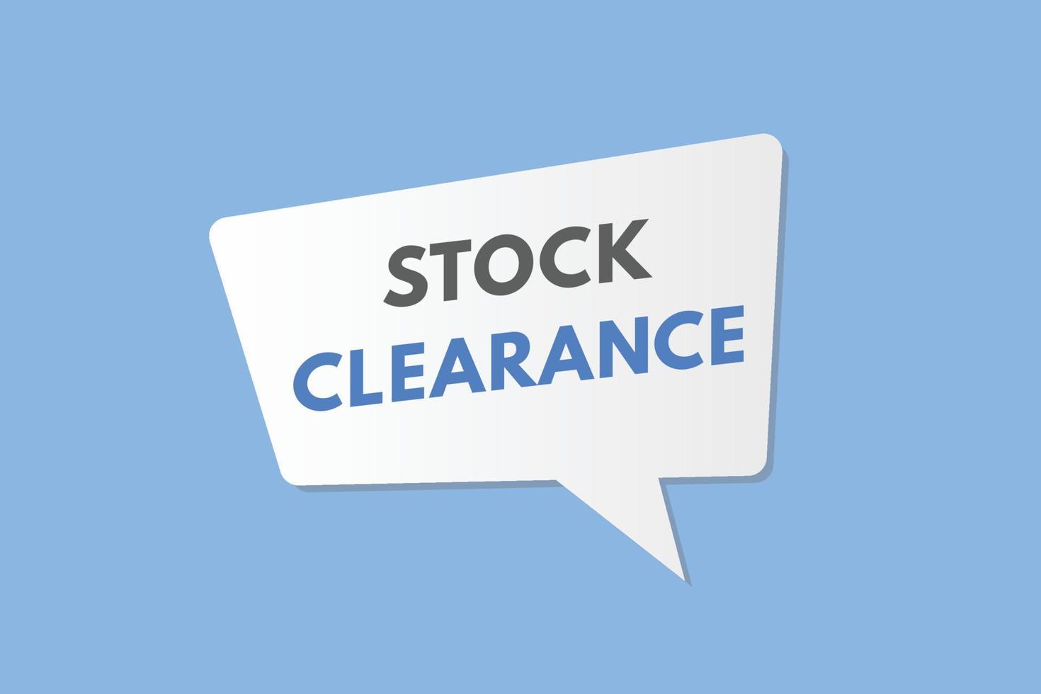 bouton de texte de dédouanement des stocks. stock dégagement signe icône étiquette autocollant web boutons vecteur