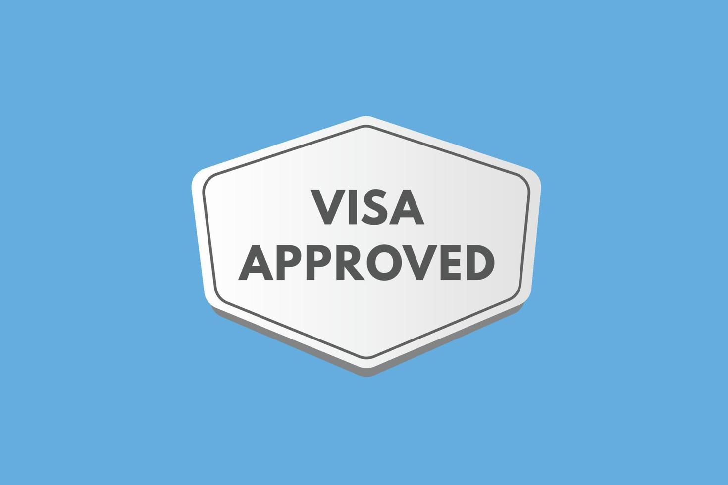 bouton de texte approuvé par visa. visa approuvé signe icône étiquette autocollant web boutons vecteur