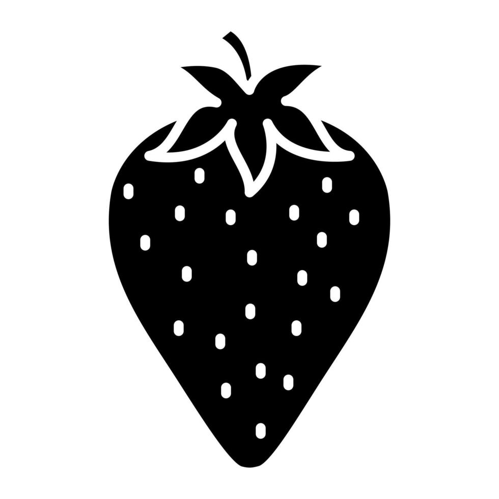 icône de glyphe de fraise vecteur