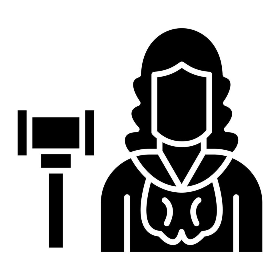 icône de glyphe masculin juge vecteur
