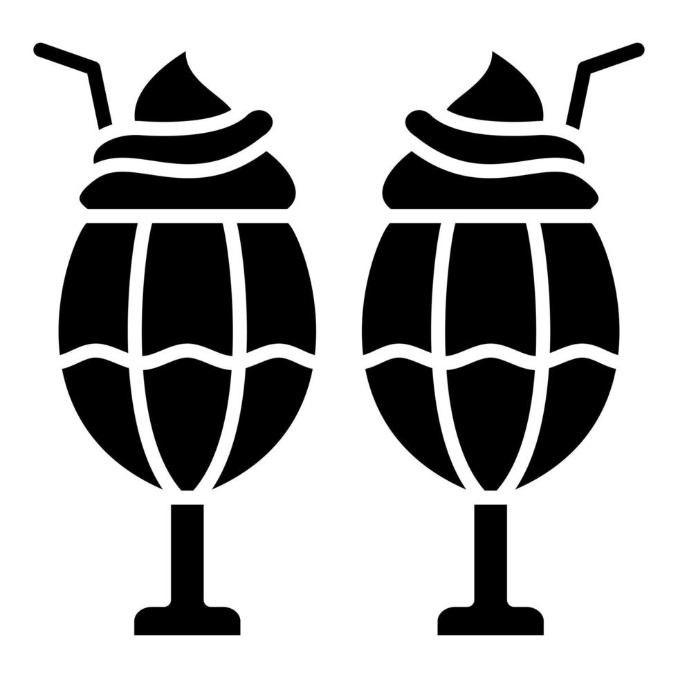 icône de glyphe de milkshake vecteur