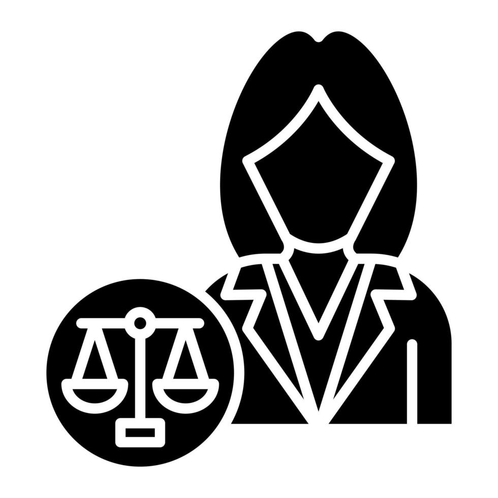 icône de glyphe féminin avocat vecteur