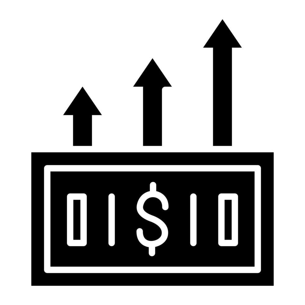 icône de glyphe de croissance de l'argent vecteur