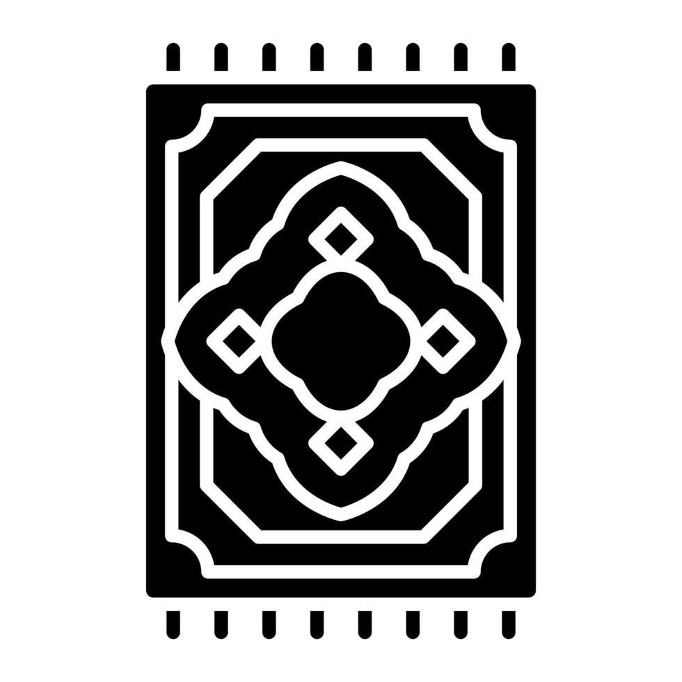 icône de glyphe de tapis de prière vecteur