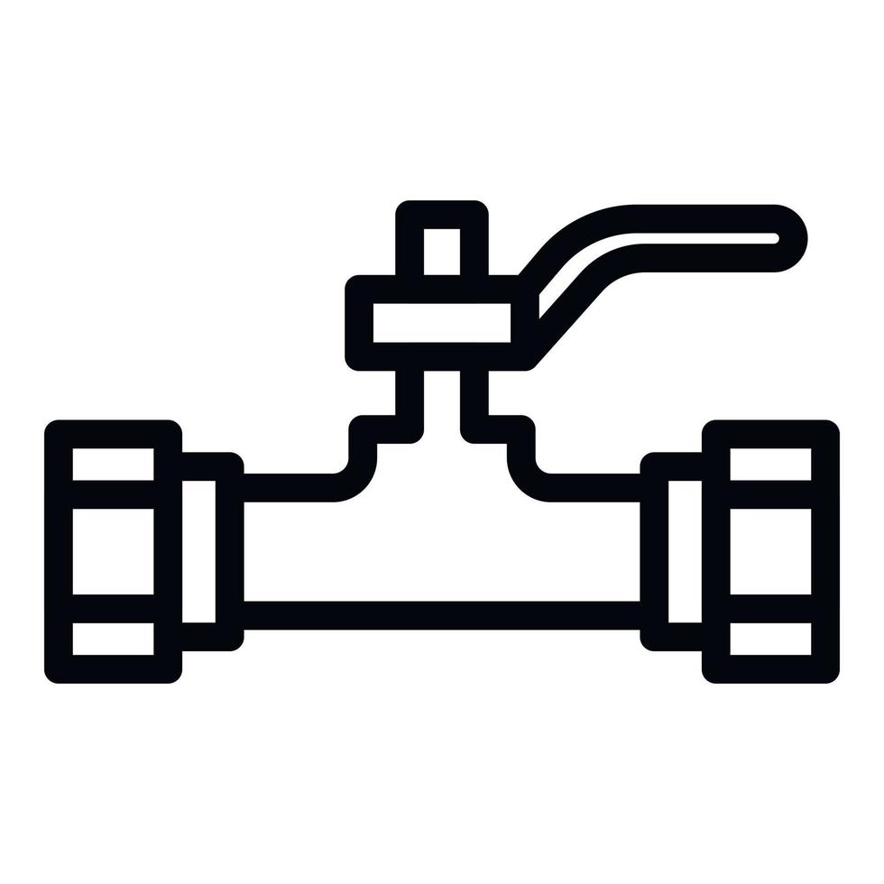 icône de robinet de tuyau de rouleau, style de contour vecteur