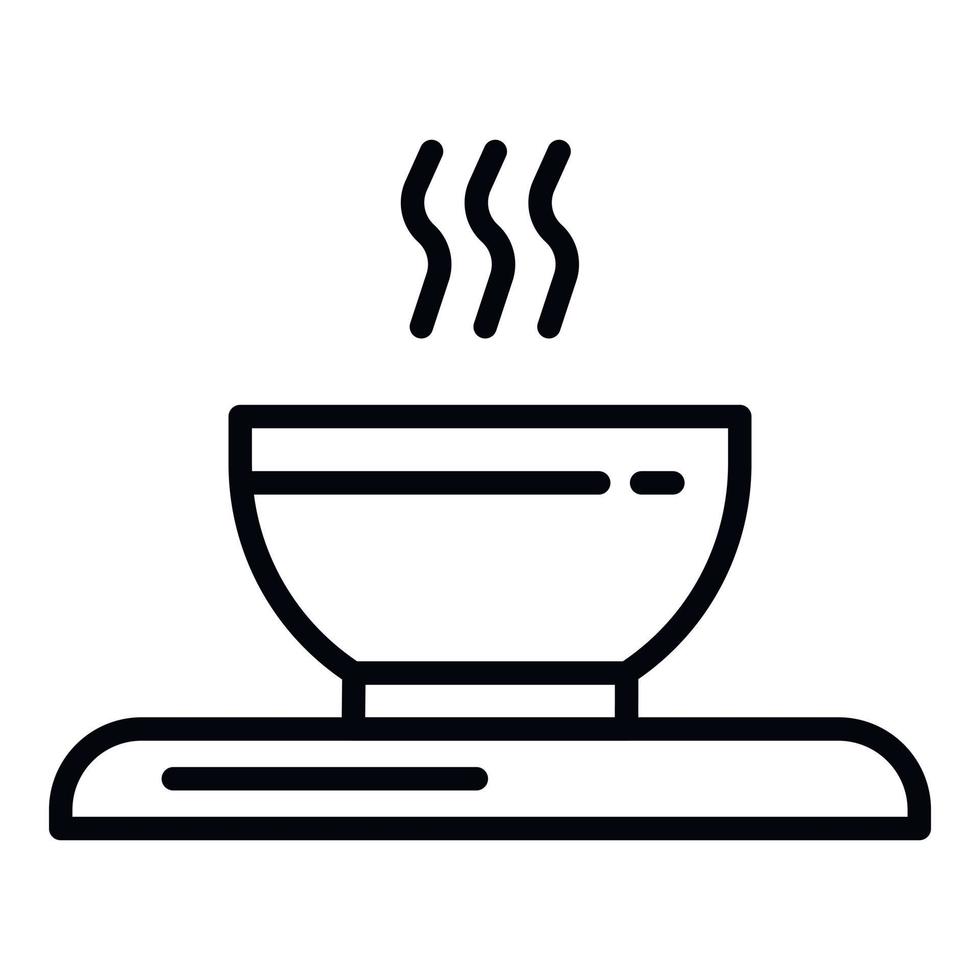 icône de café chaud, style de contour vecteur