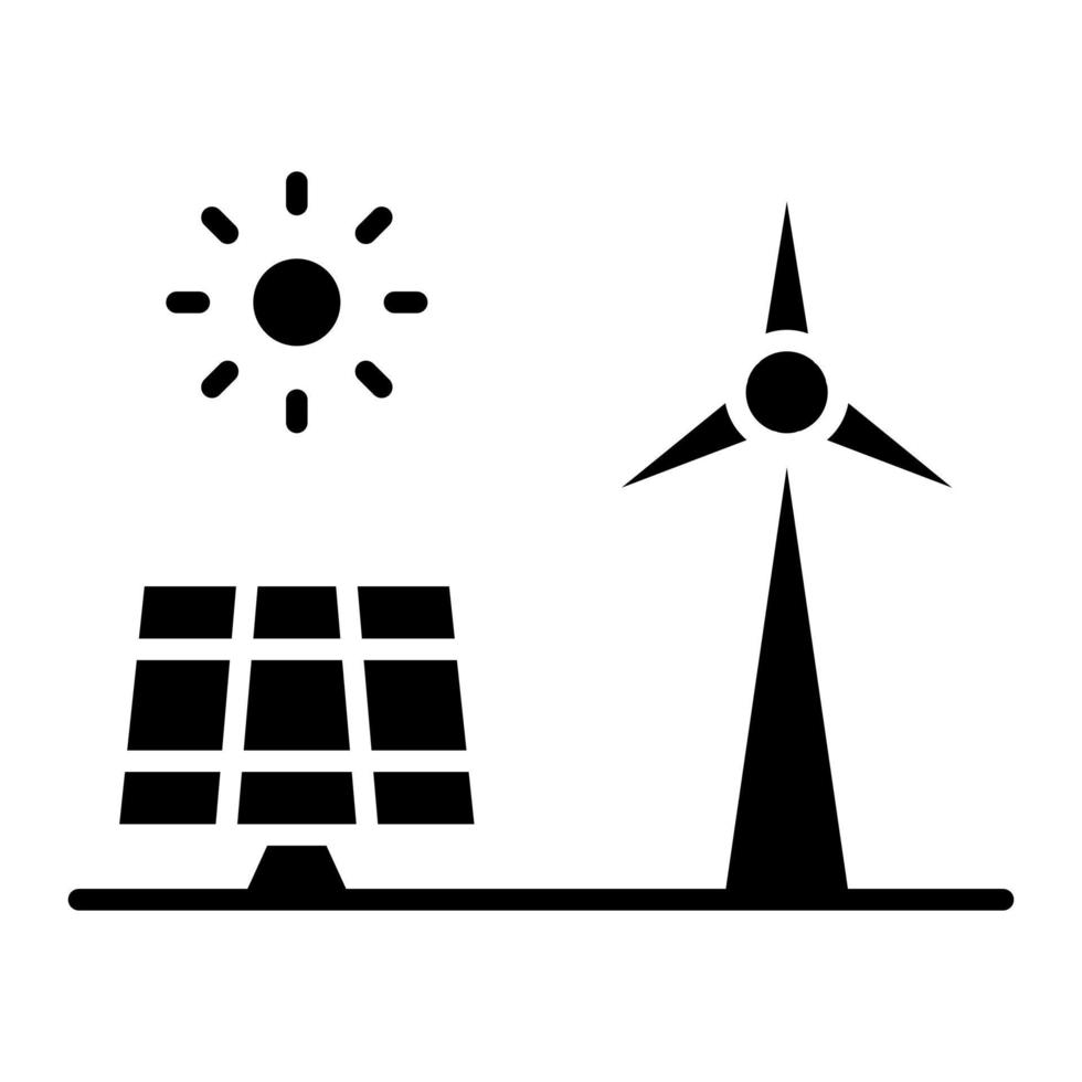 icône de glyphe d'énergie renouvelable vecteur