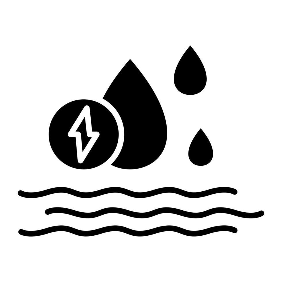 icône de glyphe d'hydroélectricité vecteur